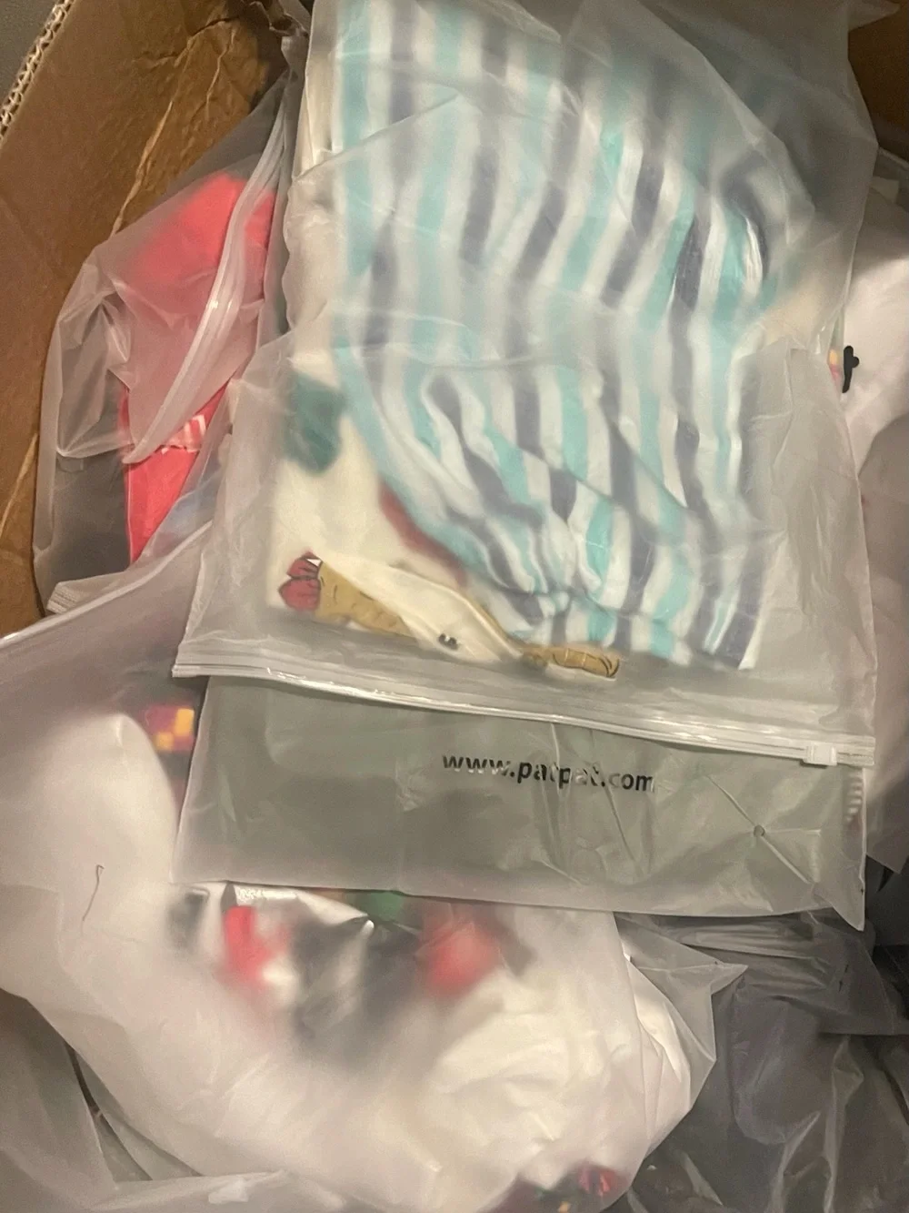 PatPat Kids Pajama Set in Light Blue and Pink